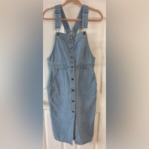 Dr Denim Nico Pinifore Denim Dress With Buttons Size M NWT